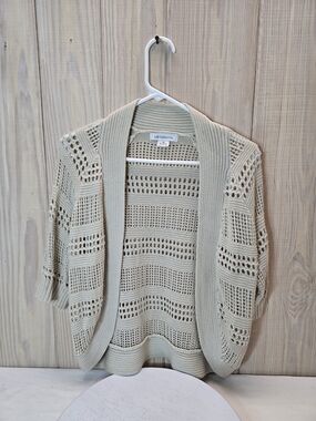 Liz Claiborne Beige Open-Weave Shrug